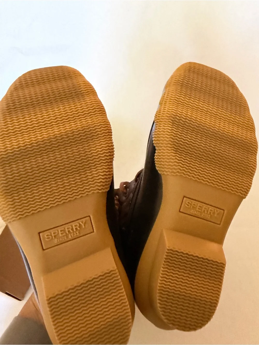 Sperry Olive Green & Brown Kids Rain Boots